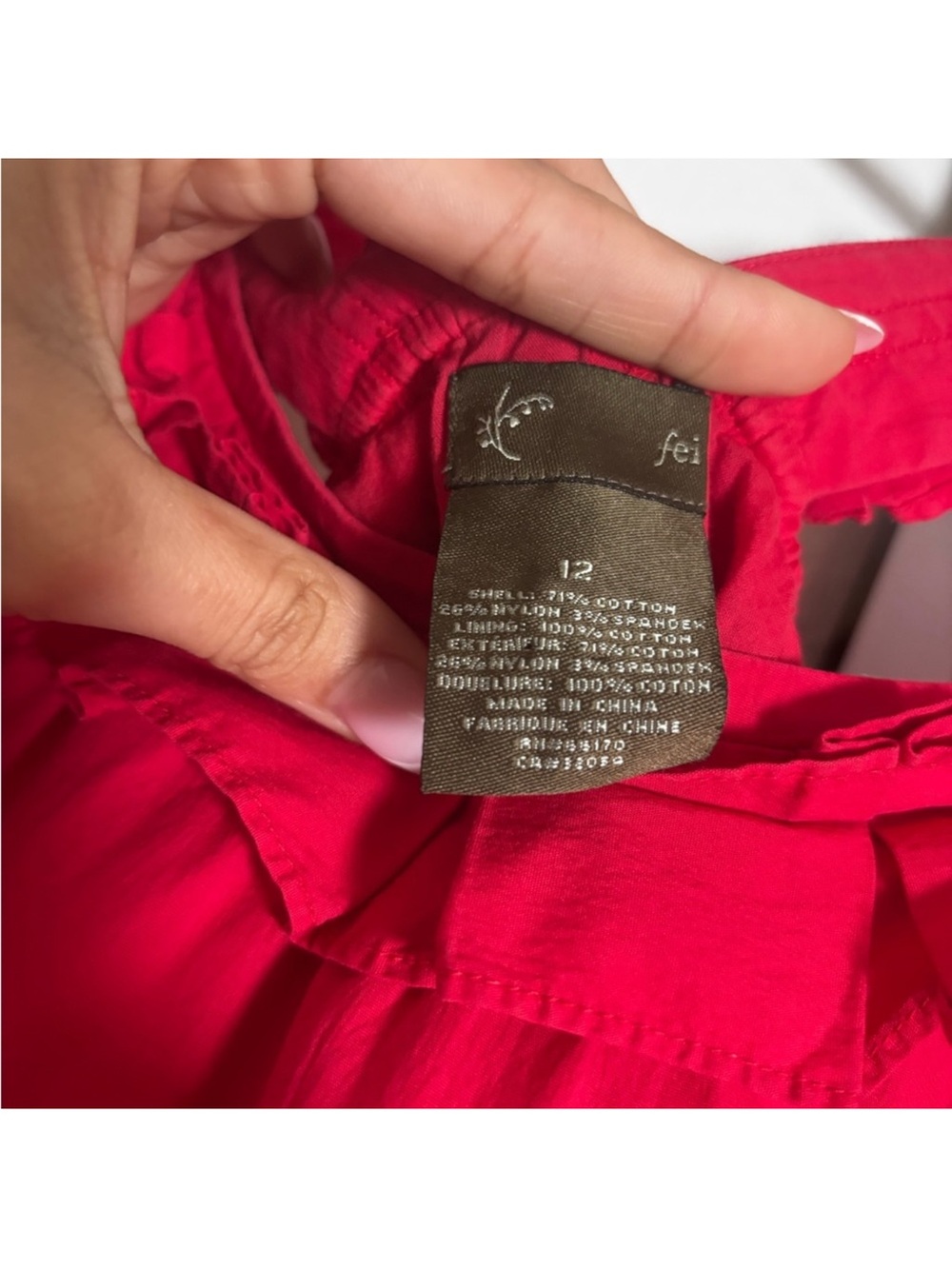 Women’s Red Ruffle-Trim Mini Dress - Picture 3 of 3